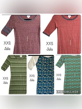 Lot of 5 LuLaRoe Julia Dress BRAND NEW NWT